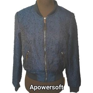 H&M Blue Zip Baseball Jacket